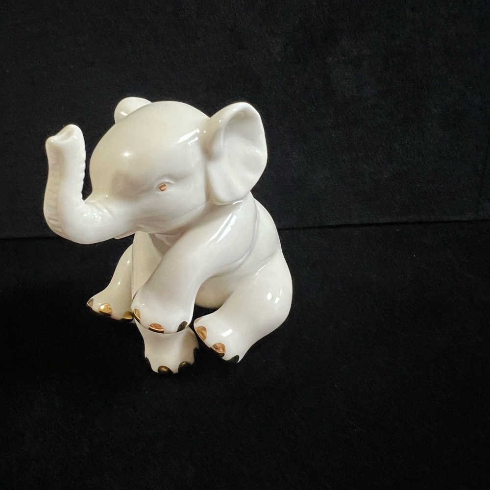 Lenox Porcelain Elephant Figurine – Gold Accents – 2.75” Tall – Price is for 1